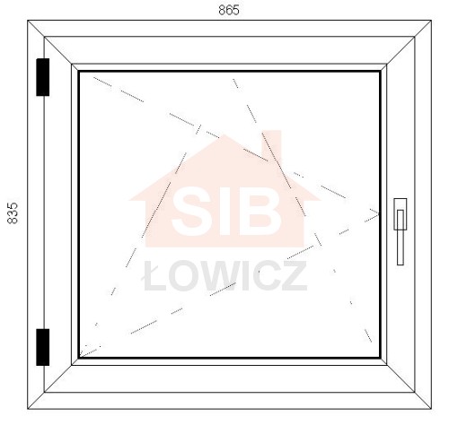 Okno PVC 865 x 835 Lewe SIB Łowicz