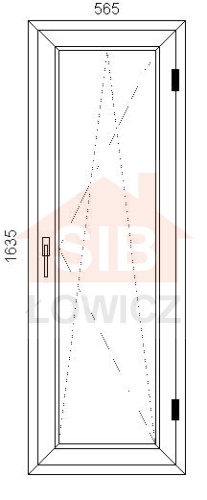 Okno PVC 565 x 1635 Prawe SIB Łowicz