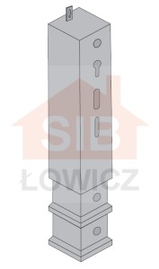 Słupek z blachą 140x140x1200